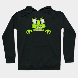 Frog Cartoon With Happy Face Expression Hoodie